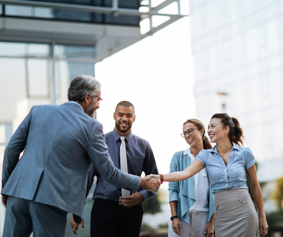 two people shaking hands